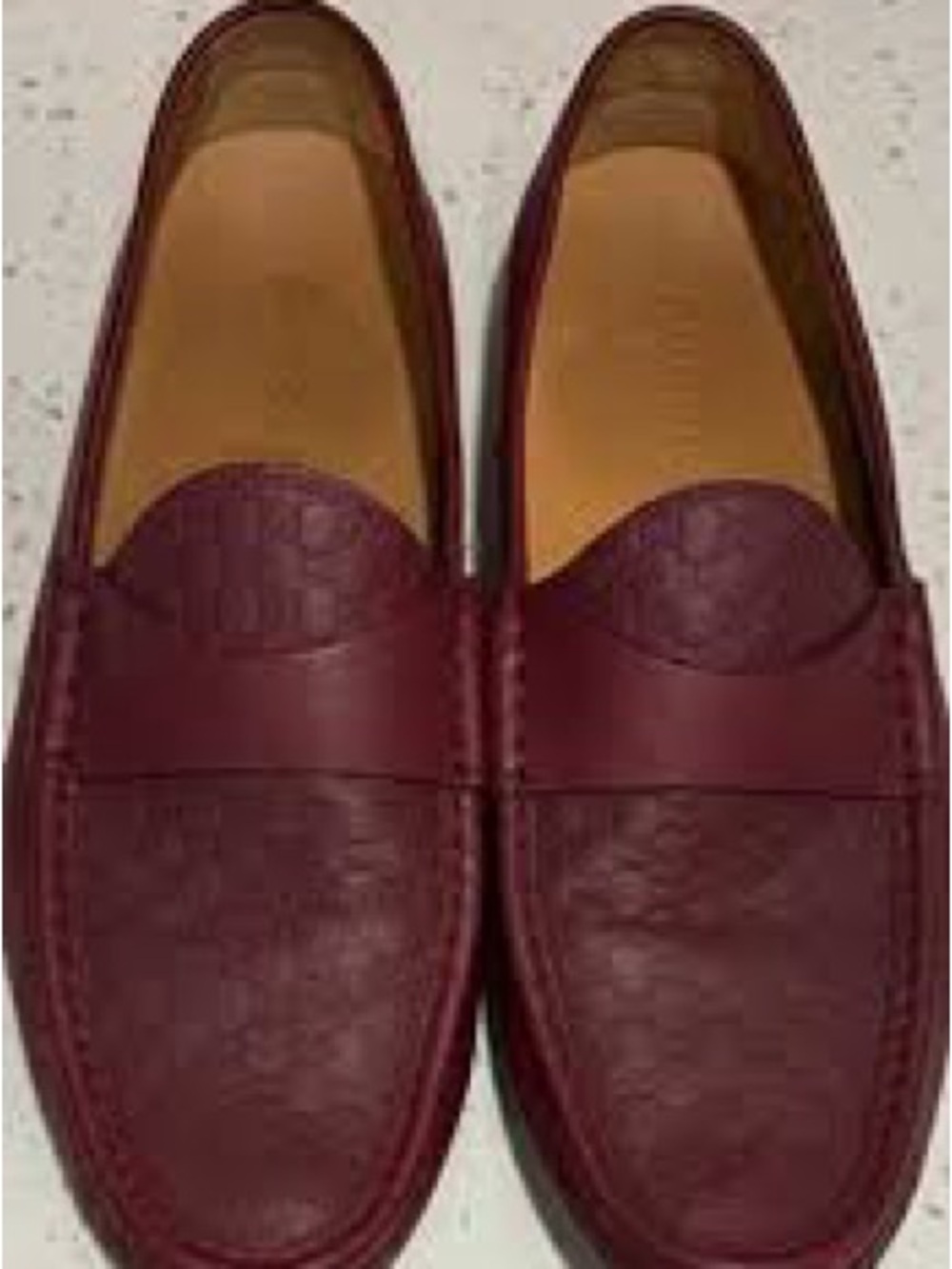 Gucci Men's Size 9.5 Burgundy Leather Penny Loafers